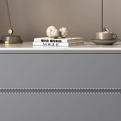 Table de chevet rectangulaire en bois massif minimaliste moderne avec pierre frittée et 2 tiroirs pour chambre 