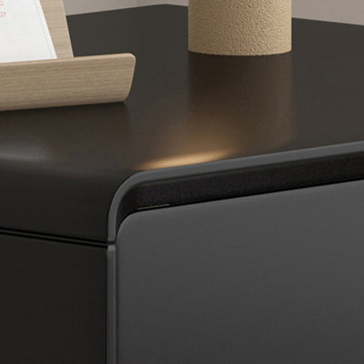 Table de chevet carrée arrondie en bois massif minimaliste moderne à 2 tiroirs pour chambre 