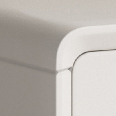 Table de chevet carrée arrondie en bois massif minimaliste moderne à 2 tiroirs pour chambre 