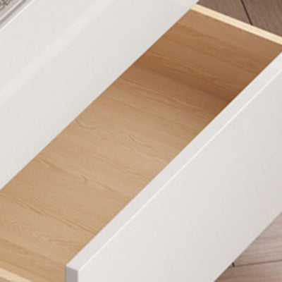 Table de chevet carrée arrondie en bois massif minimaliste moderne à 2 tiroirs pour chambre 