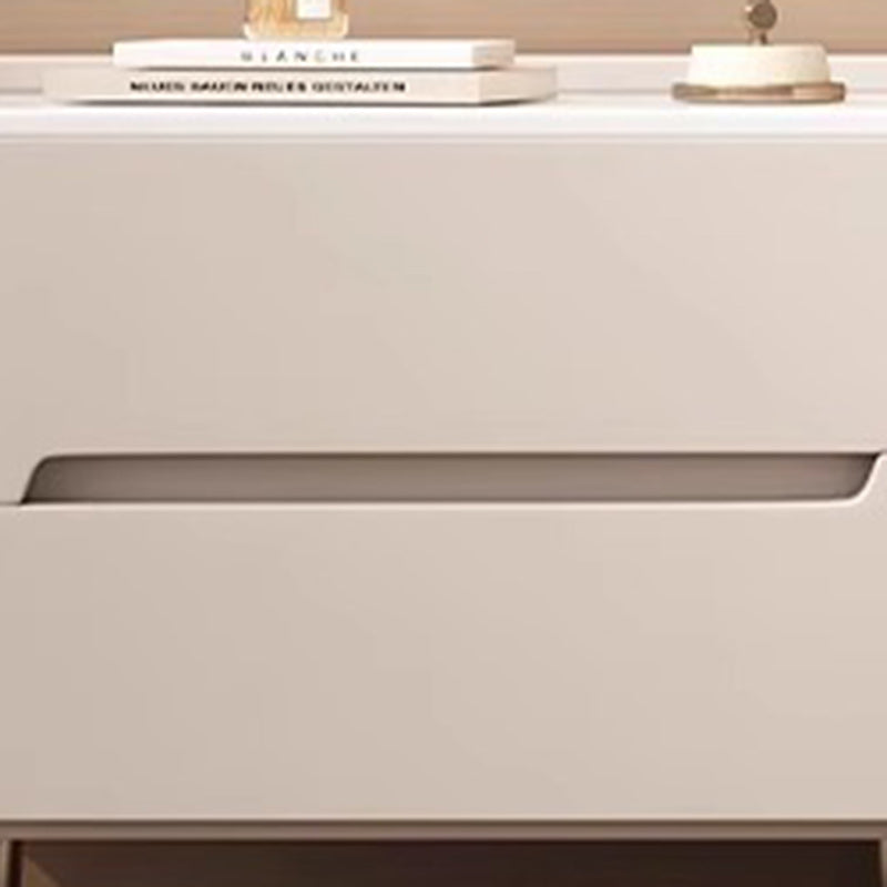Moderna mesita de noche cilíndrica rectangular de lujo de piedra sinterizada de cuero y madera con 2 cajones para dormitorio 