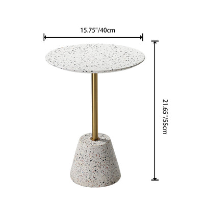 Zeitgenössischer kreativer Terrazzo-Metall-Rundtisch 1-stufig für das Wohnzimmer 