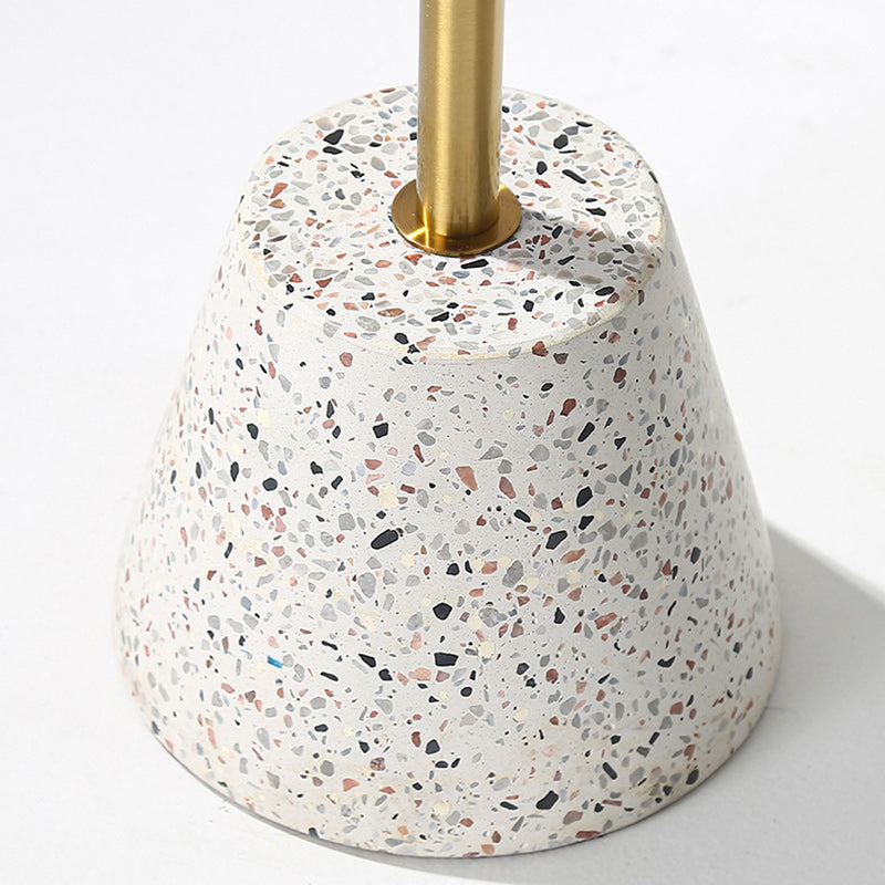 Contemporary Creative Terrazzo Metal Round End Table 1-Tier For Living Room