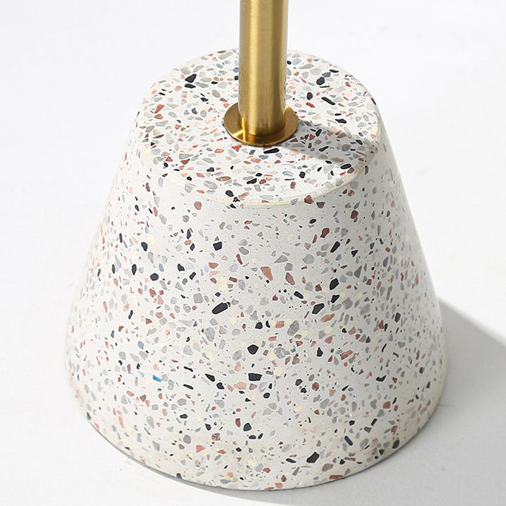 Contemporary Creative Terrazzo Metal Round End Table 1-Tier For Living Room