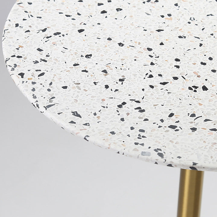 Contemporary Creative Terrazzo Metal Round End Table 1-Tier For Living Room