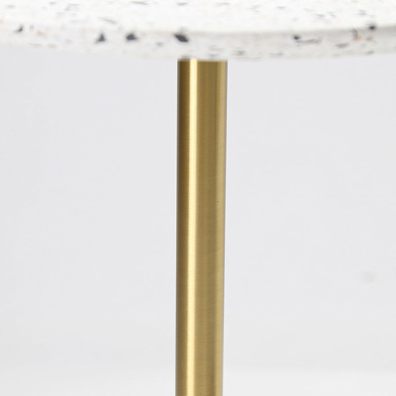 Contemporary Creative Terrazzo Metal Round End Table 1-Tier For Living Room