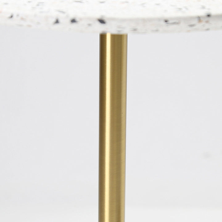 Contemporary Creative Terrazzo Metal Round End Table 1-Tier For Living Room
