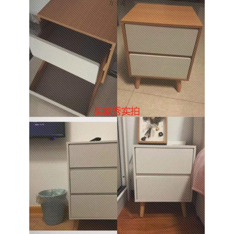 Table de chevet cylindrique carré en bois massif MDF minimaliste moderne avec 1/2/3 tiroirs pour chambre 