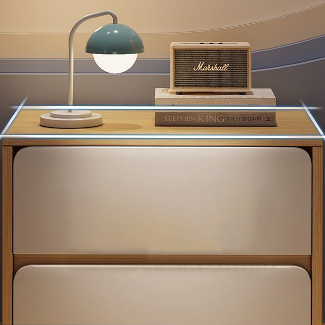 Table de chevet cylindrique carré en bois massif MDF minimaliste moderne avec 1/2/3 tiroirs pour chambre 