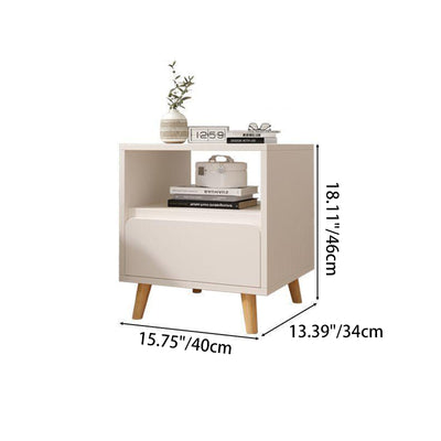 Table de chevet cylindrique carré en bois massif MDF minimaliste moderne avec 1/2/3 tiroirs pour chambre 