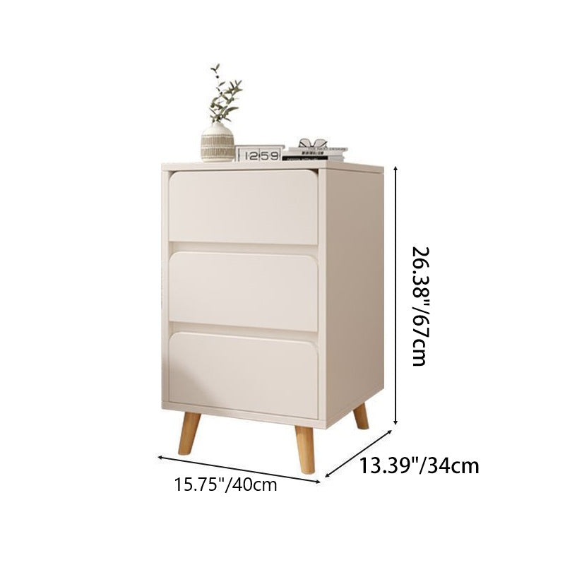 Table de chevet cylindrique carré en bois massif MDF minimaliste moderne avec 1/2/3 tiroirs pour chambre 