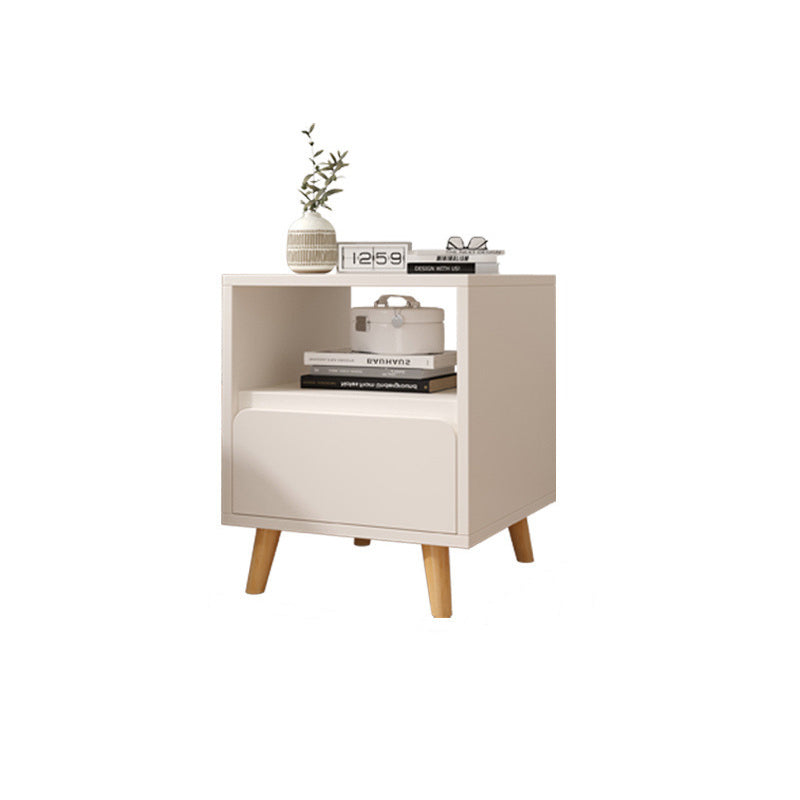 Table de chevet cylindrique carré en bois massif MDF minimaliste moderne avec 1/2/3 tiroirs pour chambre 