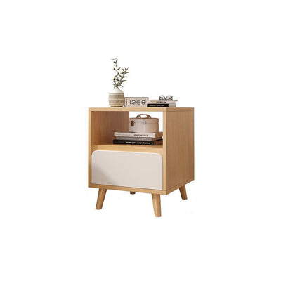 Table de chevet cylindrique carré en bois massif MDF minimaliste moderne avec 1/2/3 tiroirs pour chambre 