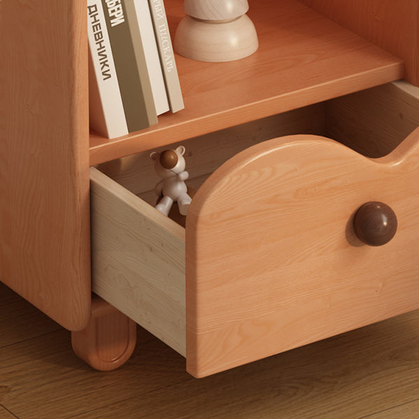 Table de chevet carrée en bois massif créatif contemporain en forme de nuage avec 1 tiroir pour chambre 