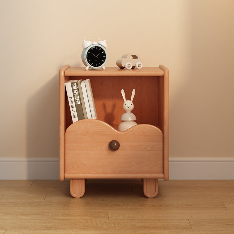 Table de chevet carrée en bois massif créatif contemporain en forme de nuage avec 1 tiroir pour chambre 