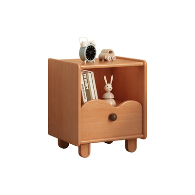 Table de chevet carrée en bois massif créatif contemporain en forme de nuage avec 1 tiroir pour chambre 