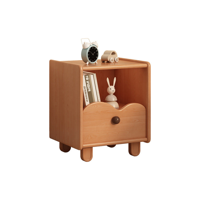 Table de chevet carrée en bois massif créatif contemporain en forme de nuage avec 1 tiroir pour chambre 