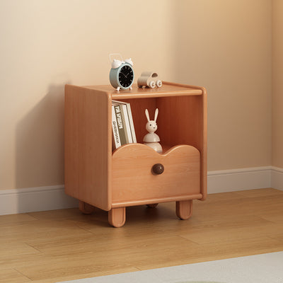 Table de chevet carrée en bois massif créatif contemporain en forme de nuage avec 1 tiroir pour chambre 