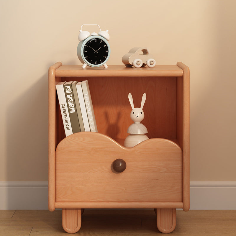 Table de chevet carrée en bois massif créatif contemporain en forme de nuage avec 1 tiroir pour chambre 