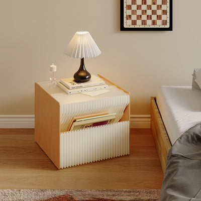 Table de chevet rectangulaire en papier kraft créatif contemporain en bois PS avec 2 niveaux pour chambre 