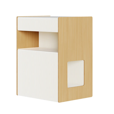 Table de chevet rectangulaire en papier kraft créatif contemporain en bois PS avec 2 niveaux pour chambre 