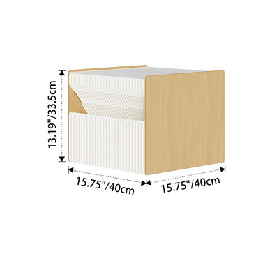 Table de chevet rectangulaire en papier kraft créatif contemporain en bois PS avec 2 niveaux pour chambre 
