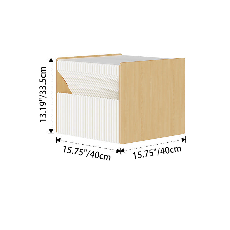 Table de chevet rectangulaire en papier kraft créatif contemporain en bois PS avec 2 niveaux pour chambre 