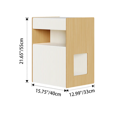 Table de chevet rectangulaire en papier kraft créatif contemporain en bois PS avec 2 niveaux pour chambre 
