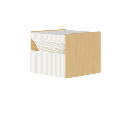 Table de chevet rectangulaire en papier kraft créatif contemporain en bois PS avec 2 niveaux pour chambre 