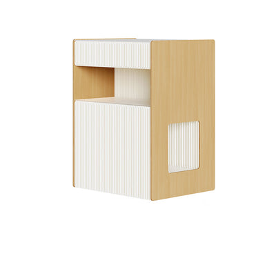 Table de chevet rectangulaire en papier kraft créatif contemporain en bois PS avec 2 niveaux pour chambre 
