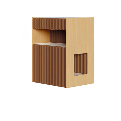 Table de chevet rectangulaire en papier kraft créatif contemporain en bois PS avec 2 niveaux pour chambre 