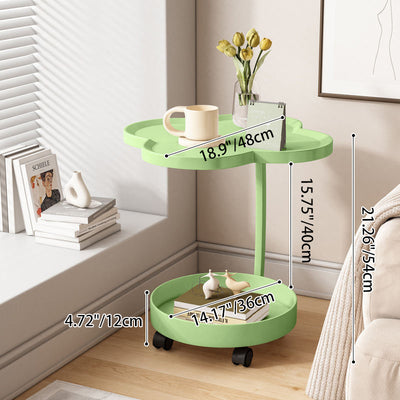 Moderner minimalistischer PP-Kohlenstoffstahl Blumen C-förmiger Beistelltisch 2-stufig für das Wohnzimmer 