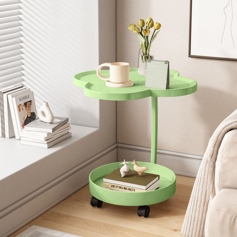 Moderner minimalistischer PP-Kohlenstoffstahl Blumen C-förmiger Beistelltisch 2-stufig für das Wohnzimmer 