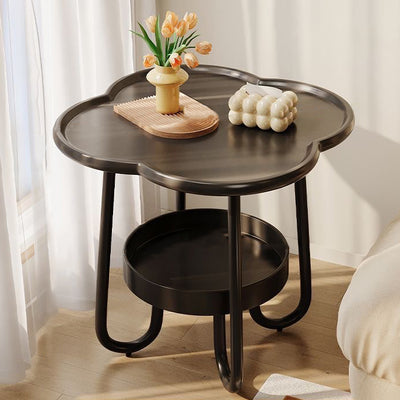 Zeitgenössischer kreativer PP Kohlenstoffstahl Blumenförmiger gebogener Endtisch 2-stufig für Wohnzimmer 