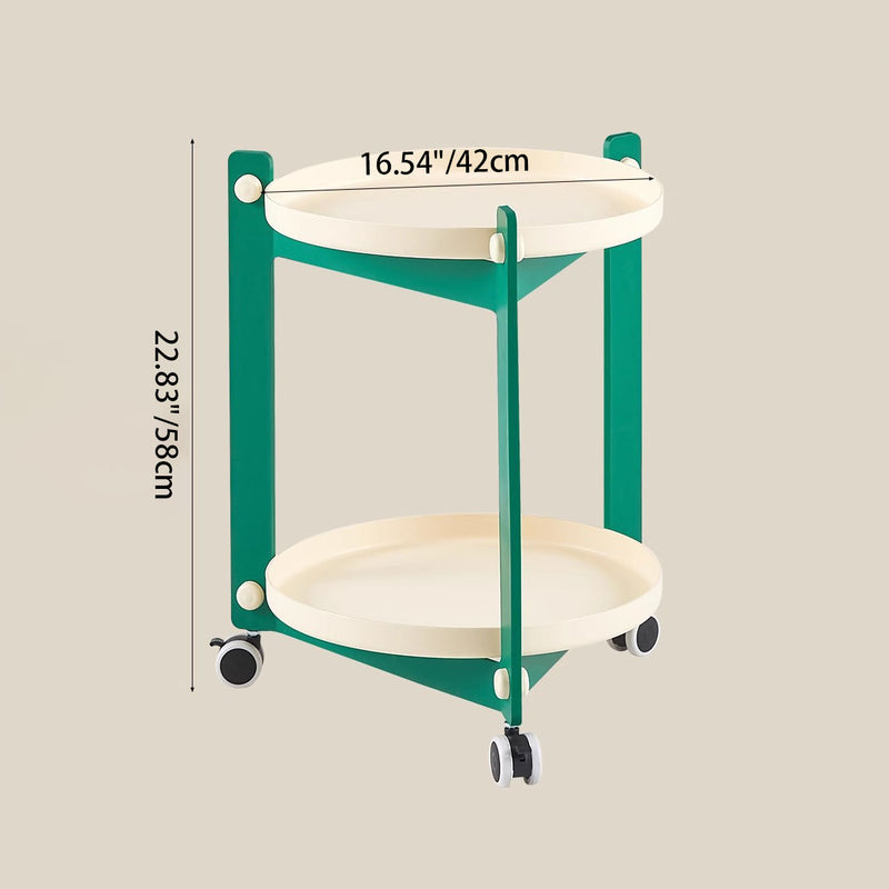 Mesa auxiliar contemporánea creativa de PVC y acero inoxidable móvil, redonda, rectangular de 2 niveles para sala de estar 