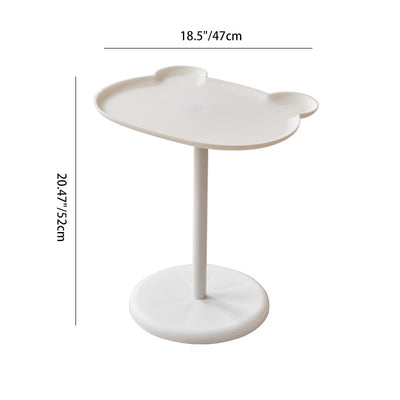 Mesa Auxiliar Redonda de 1 Nivel con Forma de Oso Minimalista Moderna para Sala de Estar 
