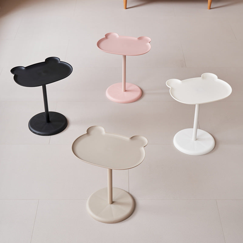 Mesa Auxiliar Redonda de 1 Nivel con Forma de Oso Minimalista Moderna para Sala de Estar 
