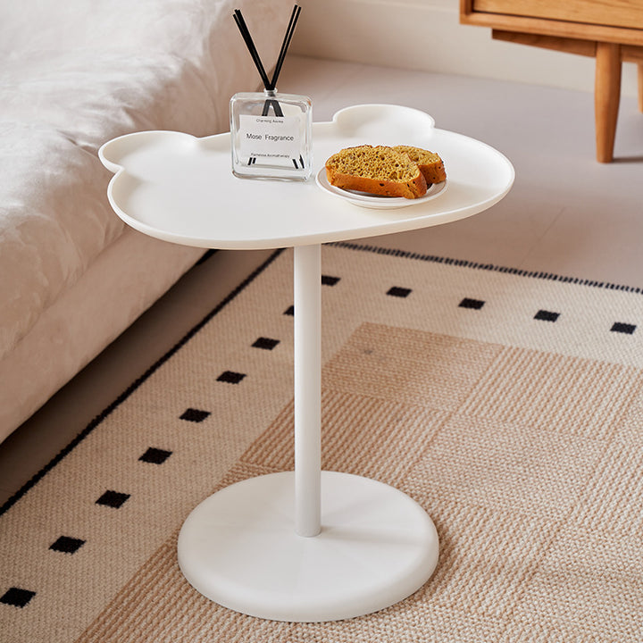 Modern Minimalist PP Bear-Shaped Round End Table 1-Tier For Living Room