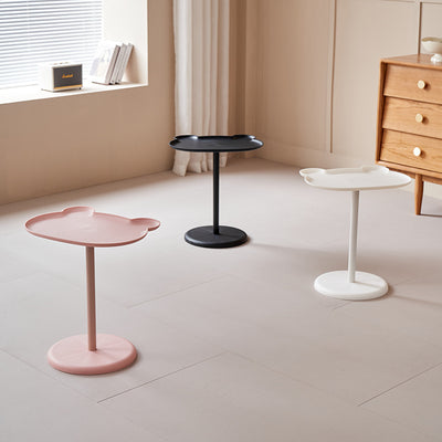 Mesa Auxiliar Redonda de 1 Nivel con Forma de Oso Minimalista Moderna para Sala de Estar 