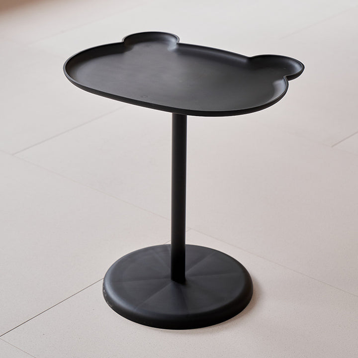 Modern Minimalist PP Bear-Shaped Round End Table 1-Tier For Living Room