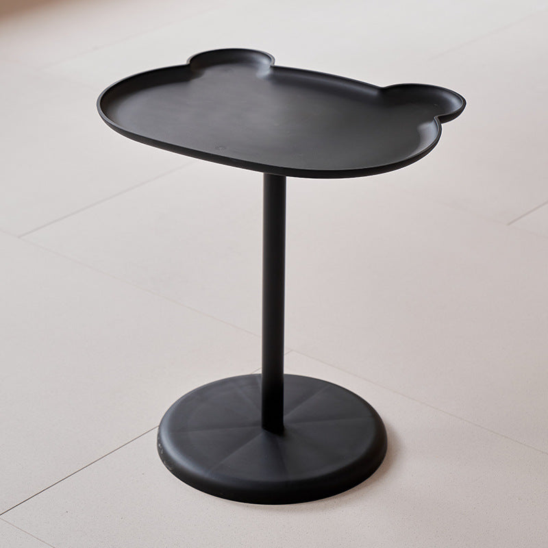 Mesa Auxiliar Redonda de 1 Nivel con Forma de Oso Minimalista Moderna para Sala de Estar 
