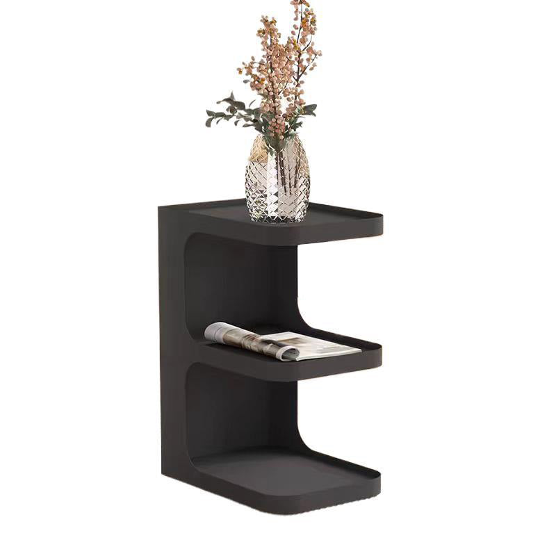 Mesa Auxiliar Rectangular de Hierro Creativo Contemporáneo en Forma de E de 3 Niveles para Sala de Estar 