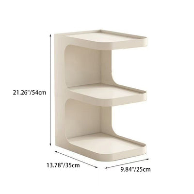Mesa Auxiliar Rectangular de Hierro Creativo Contemporáneo en Forma de E de 3 Niveles para Sala de Estar 