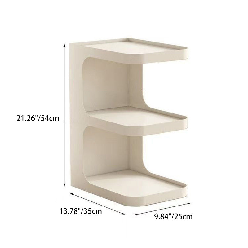 Mesa Auxiliar Rectangular de Hierro Creativo Contemporáneo en Forma de E de 3 Niveles para Sala de Estar 