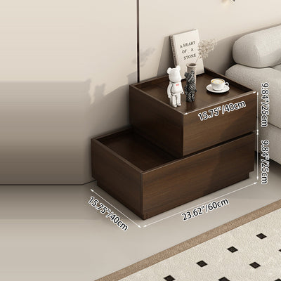 Table de nuit modulaire rectangulaire en bois d'ingénierie créatif contemporain avec métal 1/2-tiroir pour chambre 