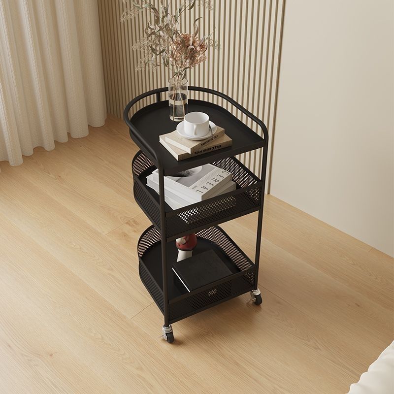 Mesa Auxiliar Arqueada Semicircular de Metal Minimalista Moderna de 3 Niveles para Sala de Estar 