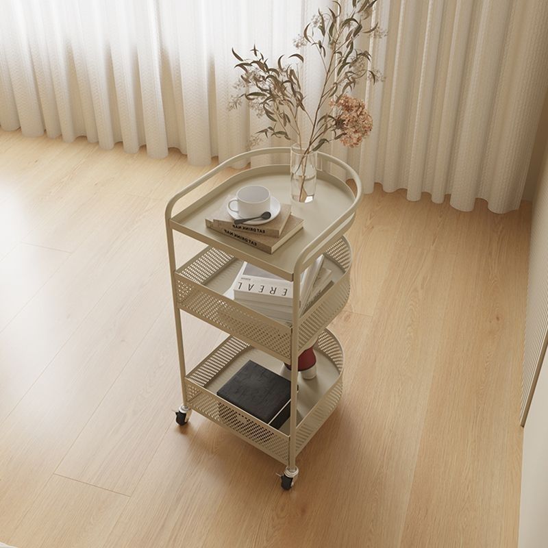 Moderner minimalistischer metallener halbkreisförmiger Beistelltisch mit 3 Ebenen für das Wohnzimmer 