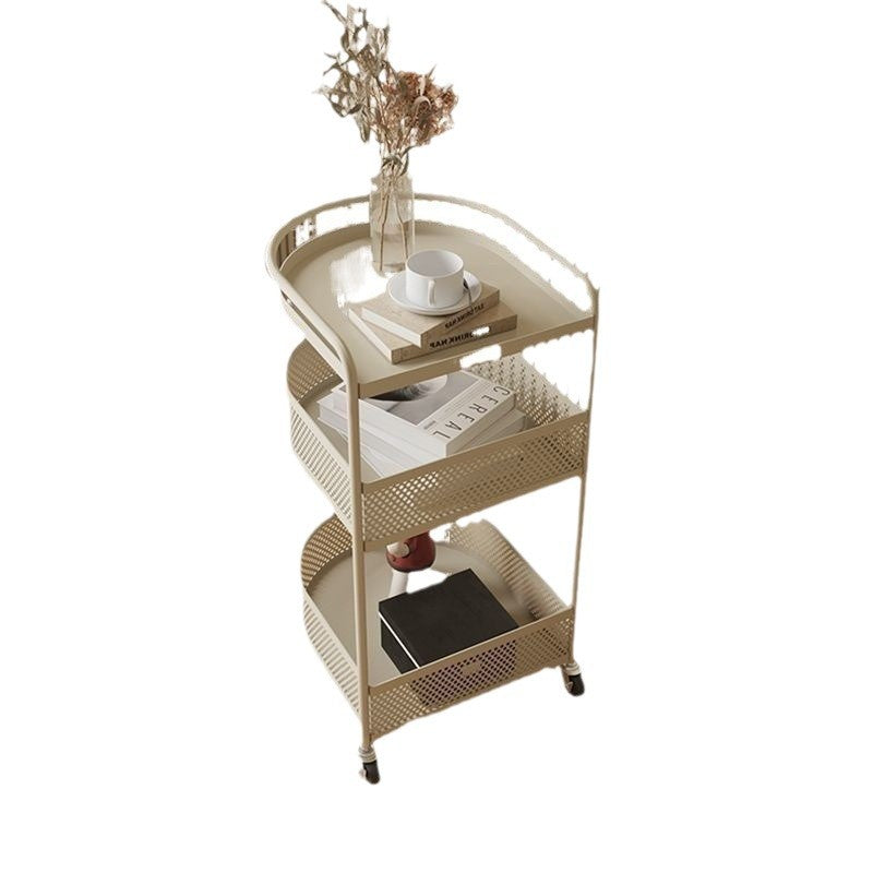 Mesa Auxiliar Arqueada Semicircular de Metal Minimalista Moderna de 3 Niveles para Sala de Estar 