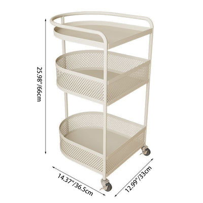 Mesa Auxiliar Arqueada Semicircular de Metal Minimalista Moderna de 3 Niveles para Sala de Estar 