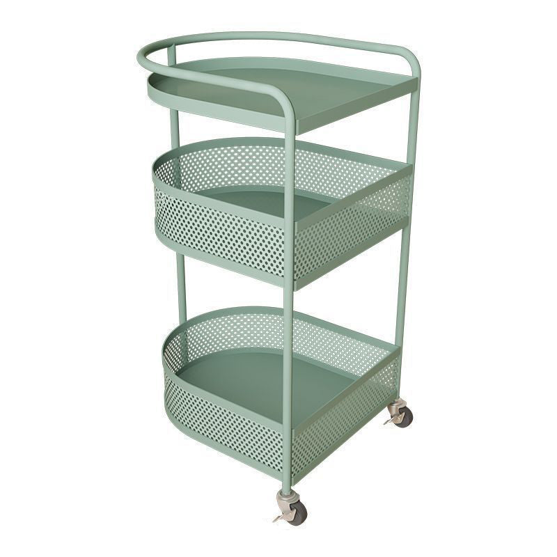 Moderner minimalistischer metallener halbkreisförmiger Beistelltisch mit 3 Ebenen für das Wohnzimmer 